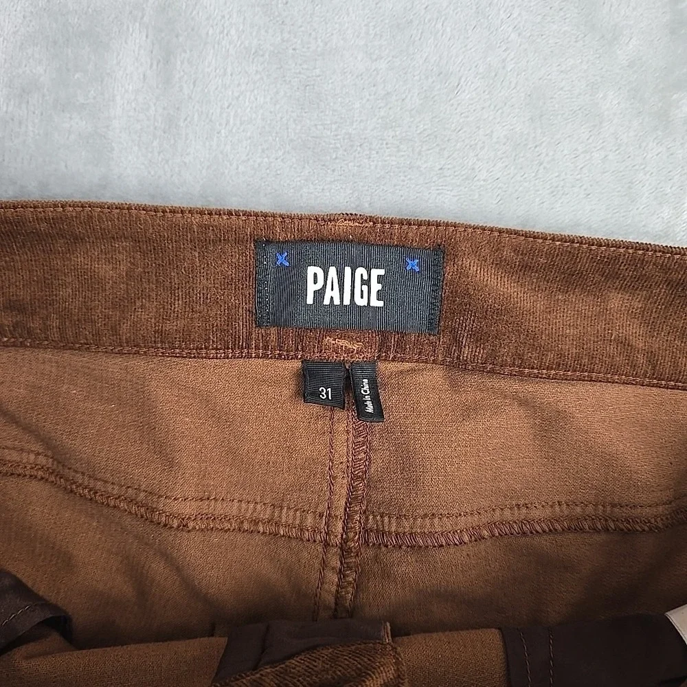 Paige Straight Leg Corduroy Ankle Pants‎ 31 Brown
